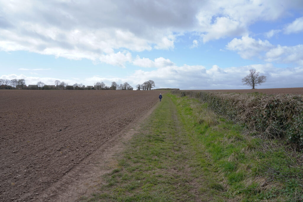 Countryside hill near Mackworth, Derbyshire, photographed along an uphill walking route.